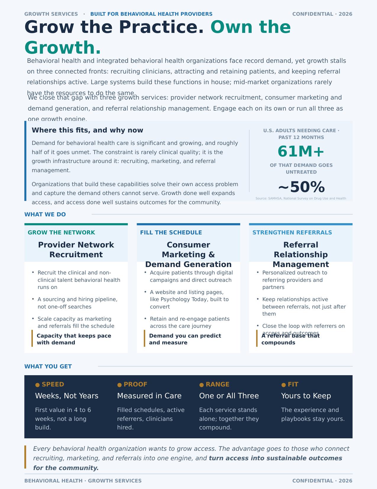 Behavioral Health Growth Services one-pager preview